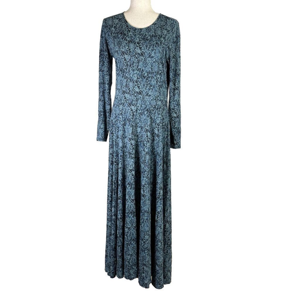 Peruvian Connection Blue Floral Long Sleeve Maxi Dress